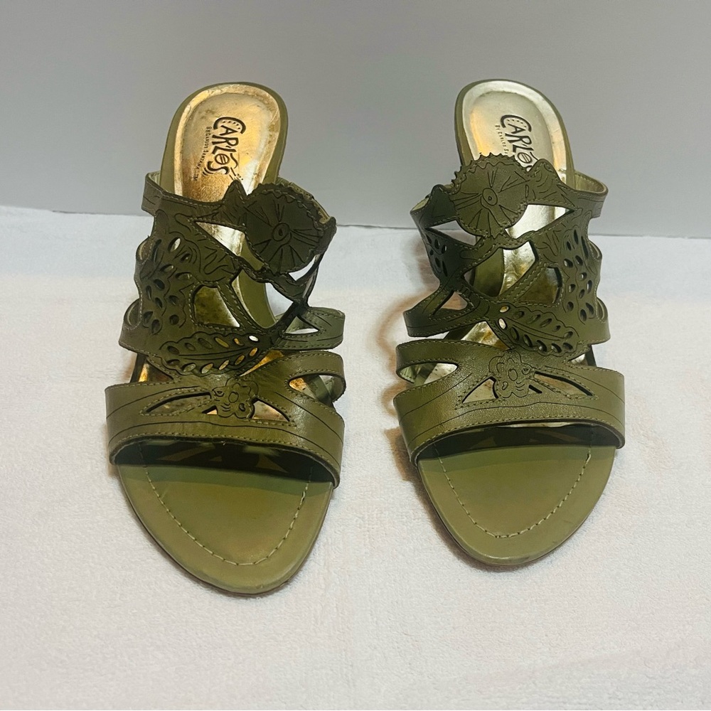 Carlos by Carlos Santana Olive Cutout Sandals